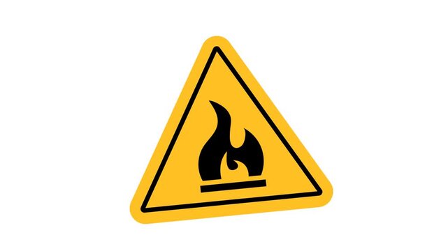 2d Animation caution alert risk safety danger road warning sign sign symbol animated motion graphic footage with alpha channel or transparency background