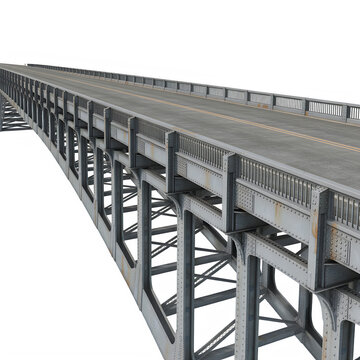 Steel bridge structure isolated on transparent background