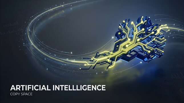 Digital neural network abstract visualization representing artificial intelligence