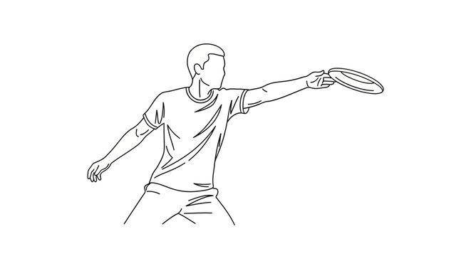 Man playing frisbee in dynamic action pose.