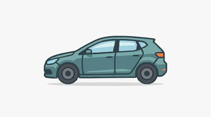 Fototapeta premium Modern Sporty Compact Hatchback Car Illustration.