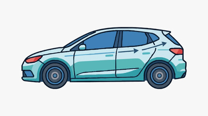 Fototapeta premium Modern Sporty Compact Car Design Illustration.