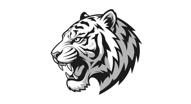 Fierce tiger head illustration fierce animal portrait graphic design