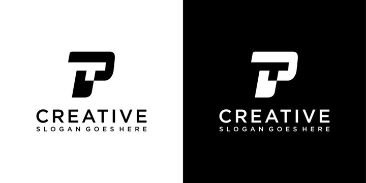 PT or TP initial letter logo design vector
