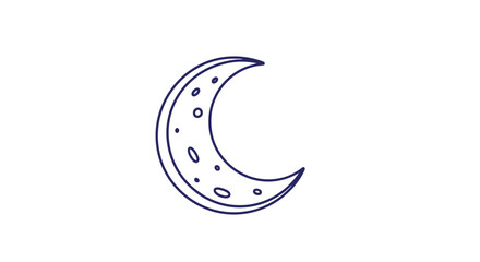 Crescent Moon with Crater Details Illustration. © Eriba