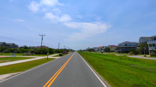 Stock video driving tour Nags Head North Carolina USA 2026