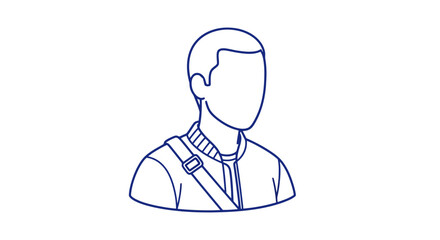Fototapeta premium Simple Line Drawing of a Man.