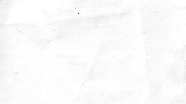 Crumpled white paper texture abstract background. Animated folded blank document surface pattern looping backdrop