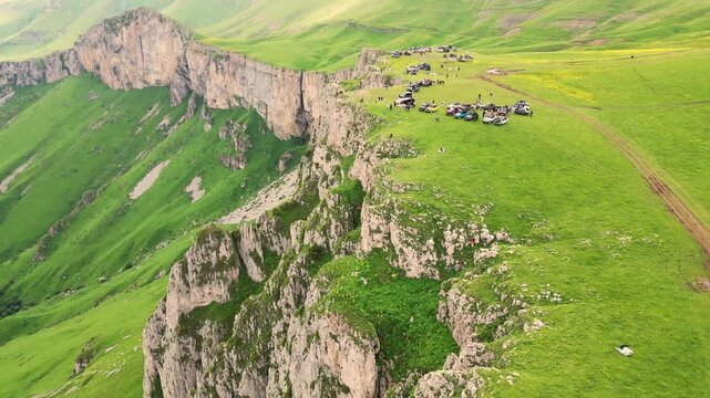 Aerial view of the beautiful mountain and rock