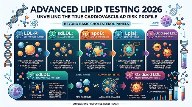 Advanced lipid testing infographic for cardiovascular risk profile