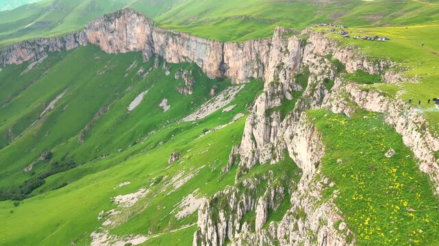 Aerial view of the beautiful mountain and rock