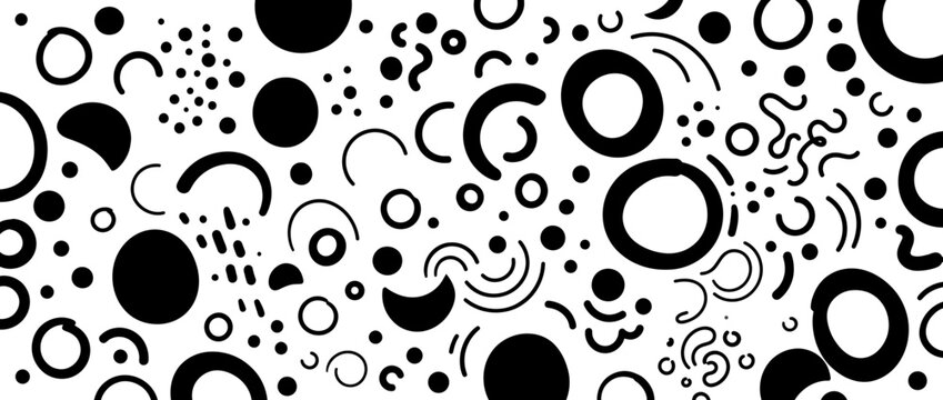 Black and White Abstract Geometric Shapes Pattern Background