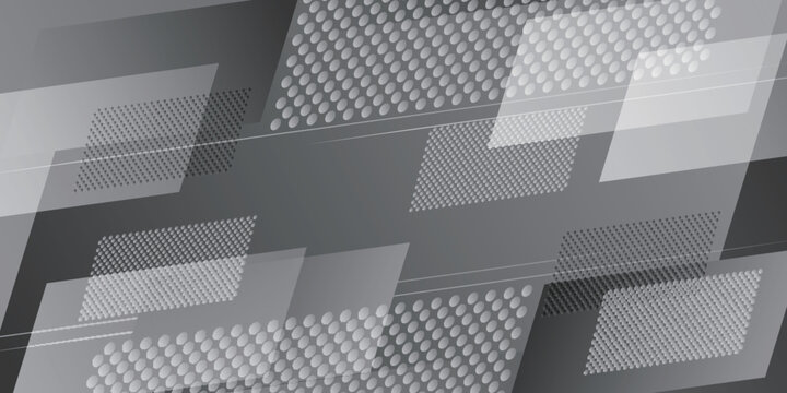 Abstract Monochrome Geometric Pattern With Dots Background