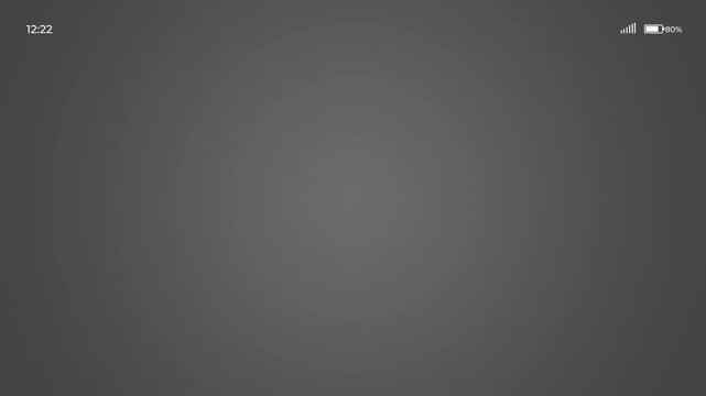 Smartphone interface displays a minimalist status bar with time and battery icons against a dark gray gradient, simulating a modern mobile technology environment.