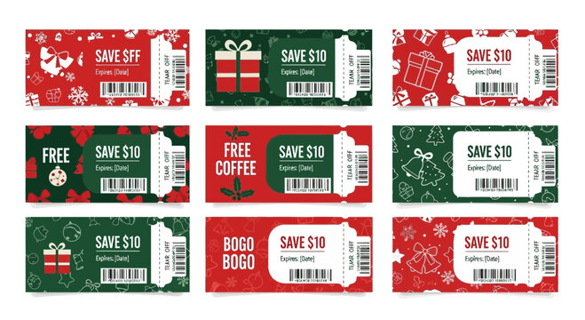 Christmas holiday sale discount coupons festive winter season savings