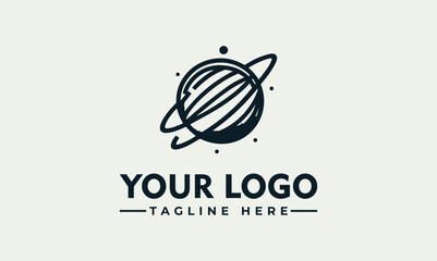 Abstract planetary ring illustration vector logo design with cosmic elements concept © nuaari