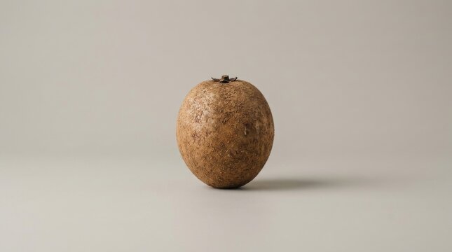 Whole Sapodilla Fruit Isolated on Neutral Background