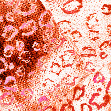 Watercolour Foliage Wallpaper. Red Leopard