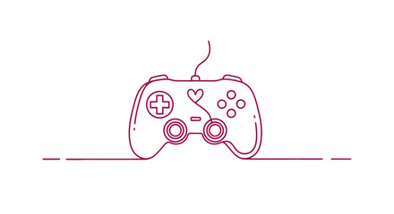 Simple Line Drawing of Game Controller. © Abori