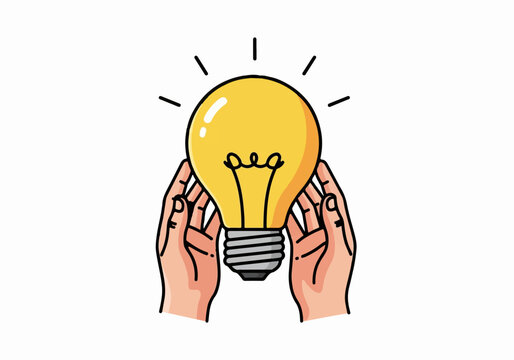 Hands holding a glowing lightbulb as a symbol of shared innovation