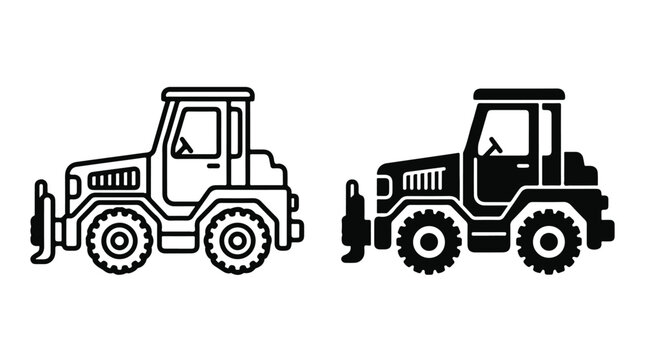 Airport Pushback Tractor Transportation Icon Set for Aircraft Towing Operations
