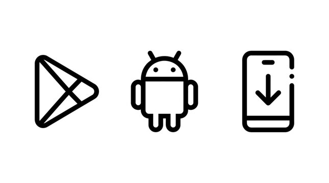 Mobile platform software development and application installation symbols with application software installation download platform development technology smartphone interface internet