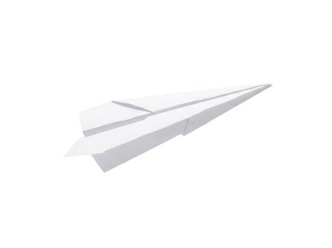 Simple paper airplane flying through the air