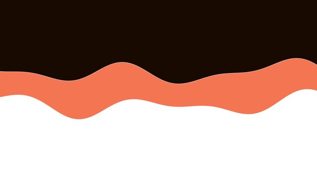 Wave Line Orange Two Lines Slow Falling Audio Sound Waveform Seamless Loop - Black Background Screen Blend Overlay
