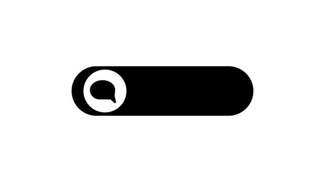 social media comment with text and icon animation. Isolated on a black background with an alpha channel 4k video.
