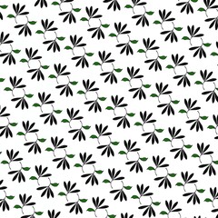 Fototapeta premium Minimal seamless pattern featuring stylized olive branches and leaves on a clean white background. Modern botanical repeat design ideal for textiles, wallpapers, and gift wrap.