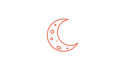 Crescent Moon with Dots Illustration Design. © Acuba