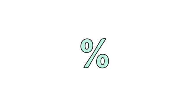 Percent Sign Symbol on White Background.