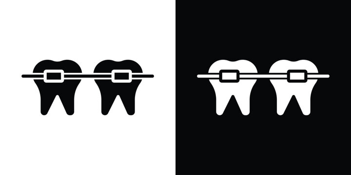 Teeth with braces icon
