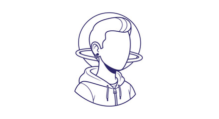 Illustration of Person with Planetary Rings. © Aga