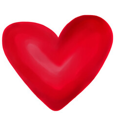 Fototapeta premium Red Heart Watercolor Illustration