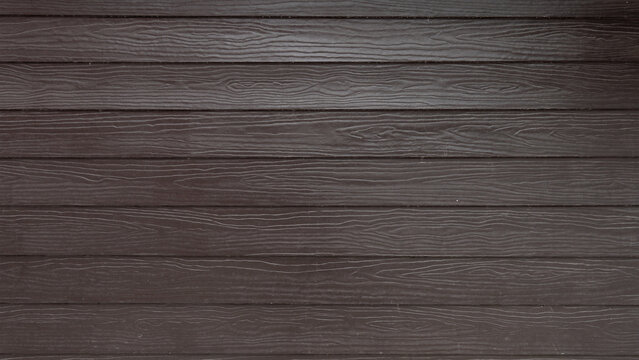Background texture displaying horizontal dark brown wooden siding panels. The clean timber surface shows uniform planks with subtle natural organic woodgrain fibers shera siding.