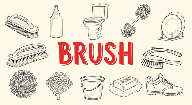 Variety of Brushes and Cleaning Tools.