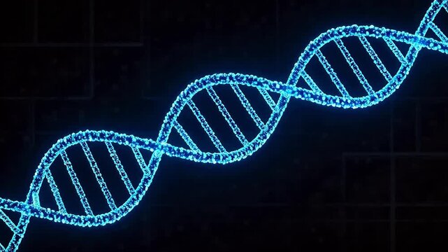 Blue DNA double helix structure