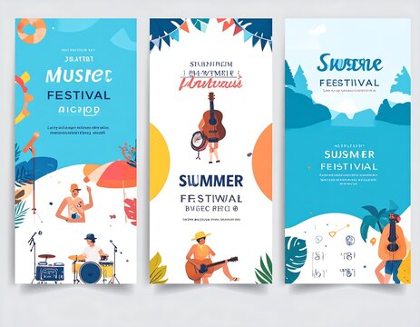 A vibrant summer festival advertisement with illustrations