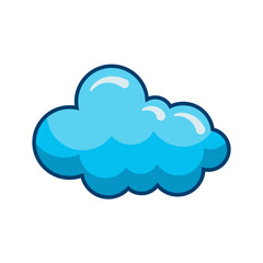 Fototapeta premium Cartoon blue cloud illustration isolated on white background