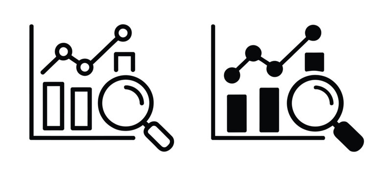 Prediction analyst icon collection, forecasting analytics symbols, data prediction graphics, business intelligence elements, statistical analysis tools, artificial intelligence insights, black filled.