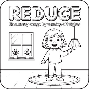 MobileChild silhouette turning off light with save electricity text eco icon design