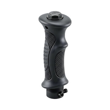 Ergonomic black vertical foregrip tactical attachment on white