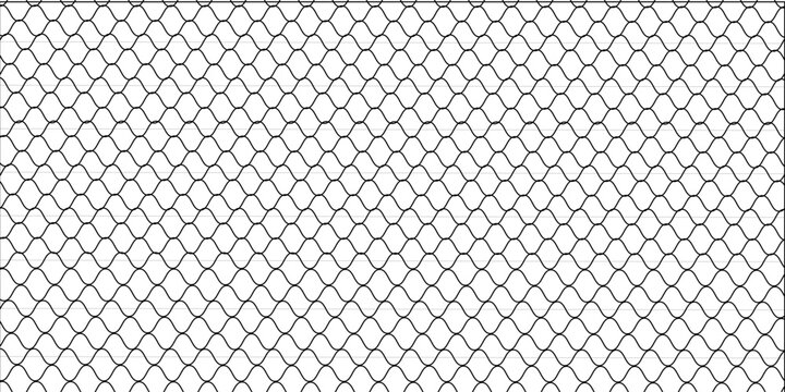 Curved net pattern. The net design is very well designed and suitable for sports equipment or apparel such as soccer goals, volleyball nets, basketball hoops, hockey nets and athletic equipment.