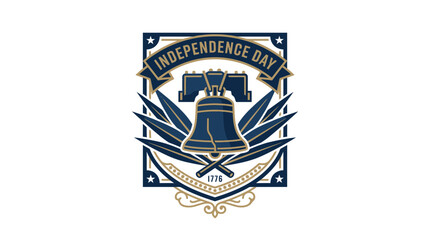 Fototapeta premium Independence Day Liberty Bell Emblem with Stars and Stripes