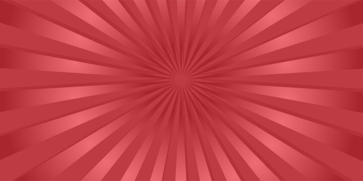 Pop art red burst background. Sunbeam comic book radial lines superhero action explosion lightning blast backdrop with halftone dots. Anime manga retro vintage background
