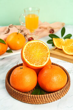 Fresh Citrus Oranges and Juice - Healthy Delicacies Food Photography