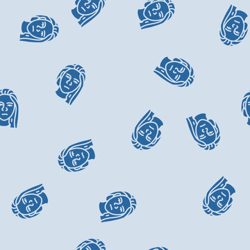frustration woman expression vector glyph seamless pattern frustration woman expression sign illustration