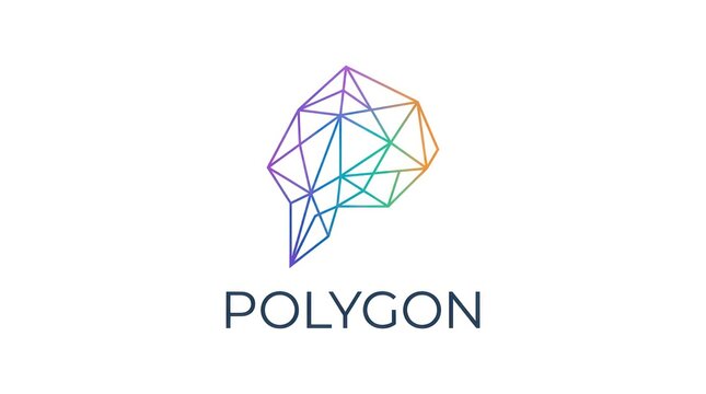 Abstract geometric logo design featuring colorful interconnected lines forming custom shape.