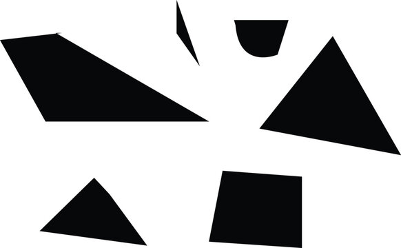 Abstract Geometric Shape Silhouette Collection Featuring Triangles and Quadrilaterals